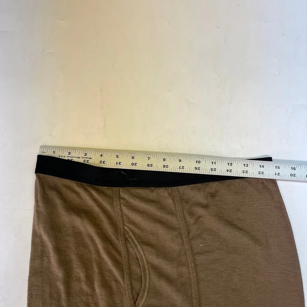 Duofold Mens Merino Wool Blend Thermal Base Layer Set Brown Medium Long John Top